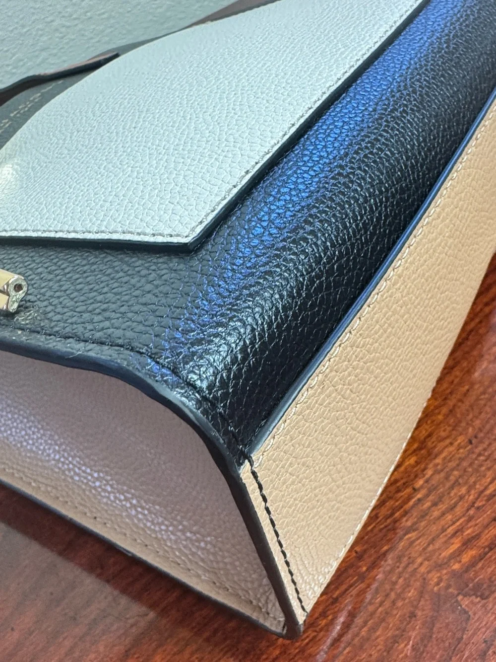 Marc Jacobs Black, White & Tan Colorblock Satchel